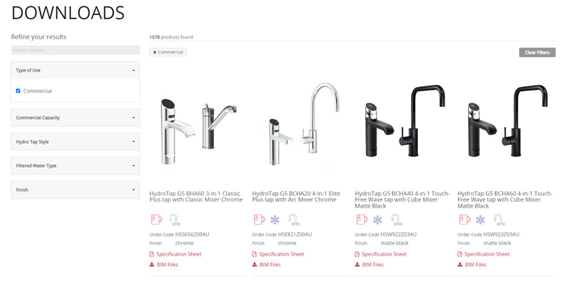 Specifier Product Page